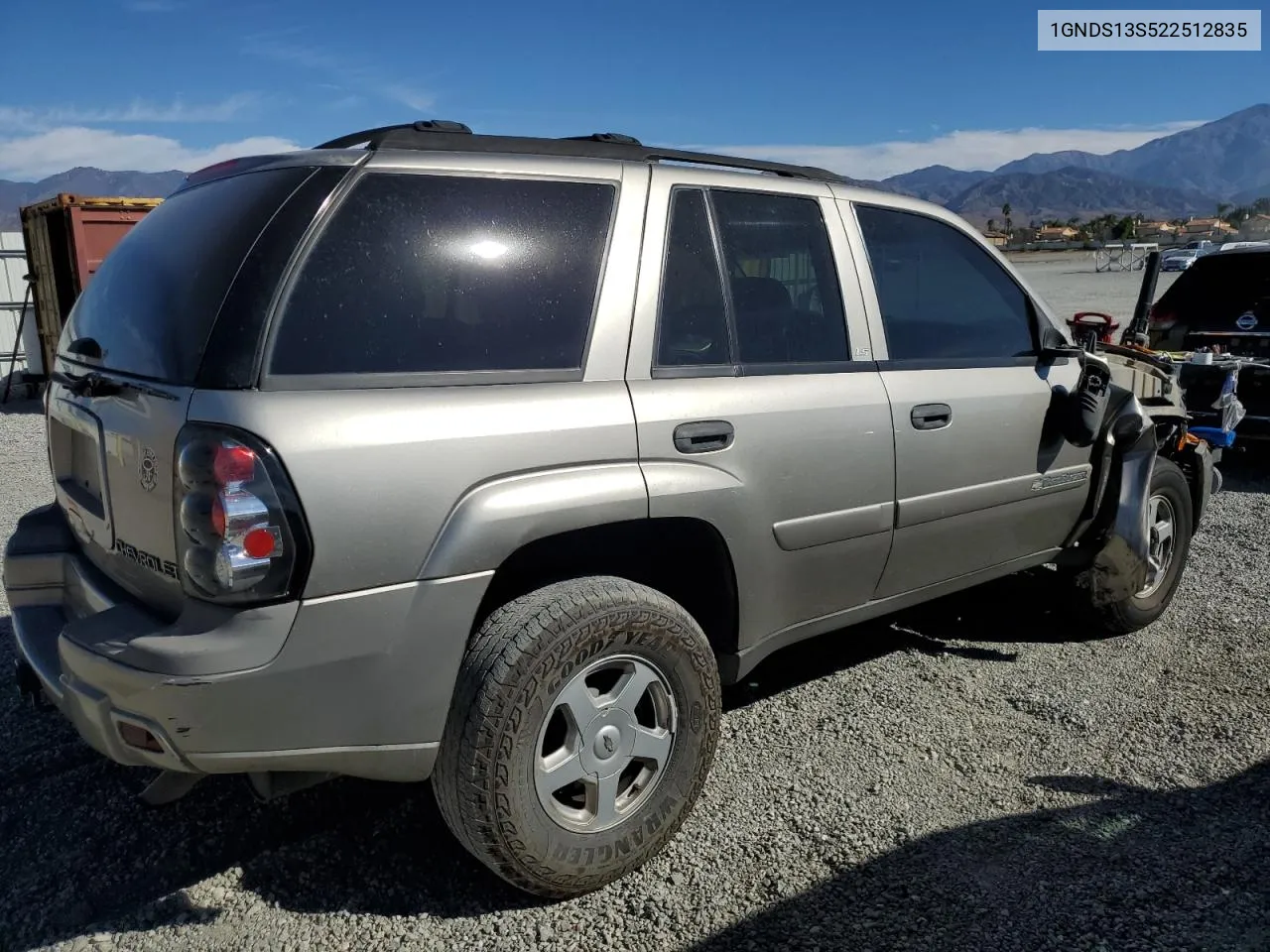 2002 Chevrolet Trailblazer VIN: 1GNDS13S522512835 Lot: 77483674