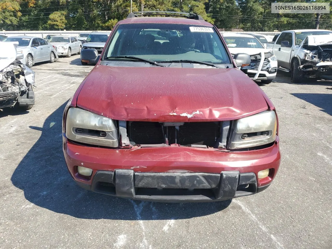 2002 Chevrolet Trailblazer Ext VIN: 1GNES16S026118894 Lot: 77536324