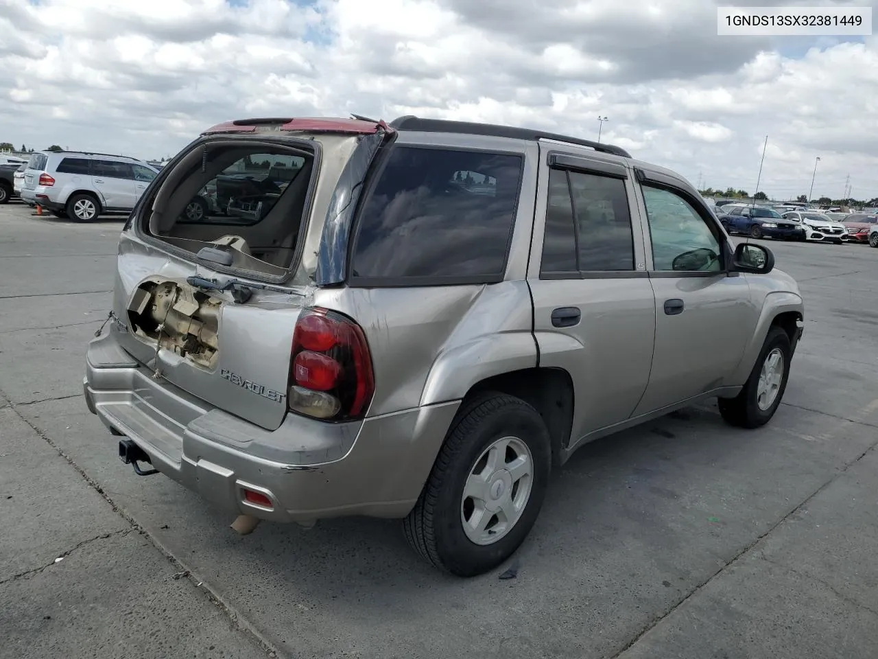 2003 Chevrolet Trailblazer VIN: 1GNDS13SX32381449 Lot: 71225884