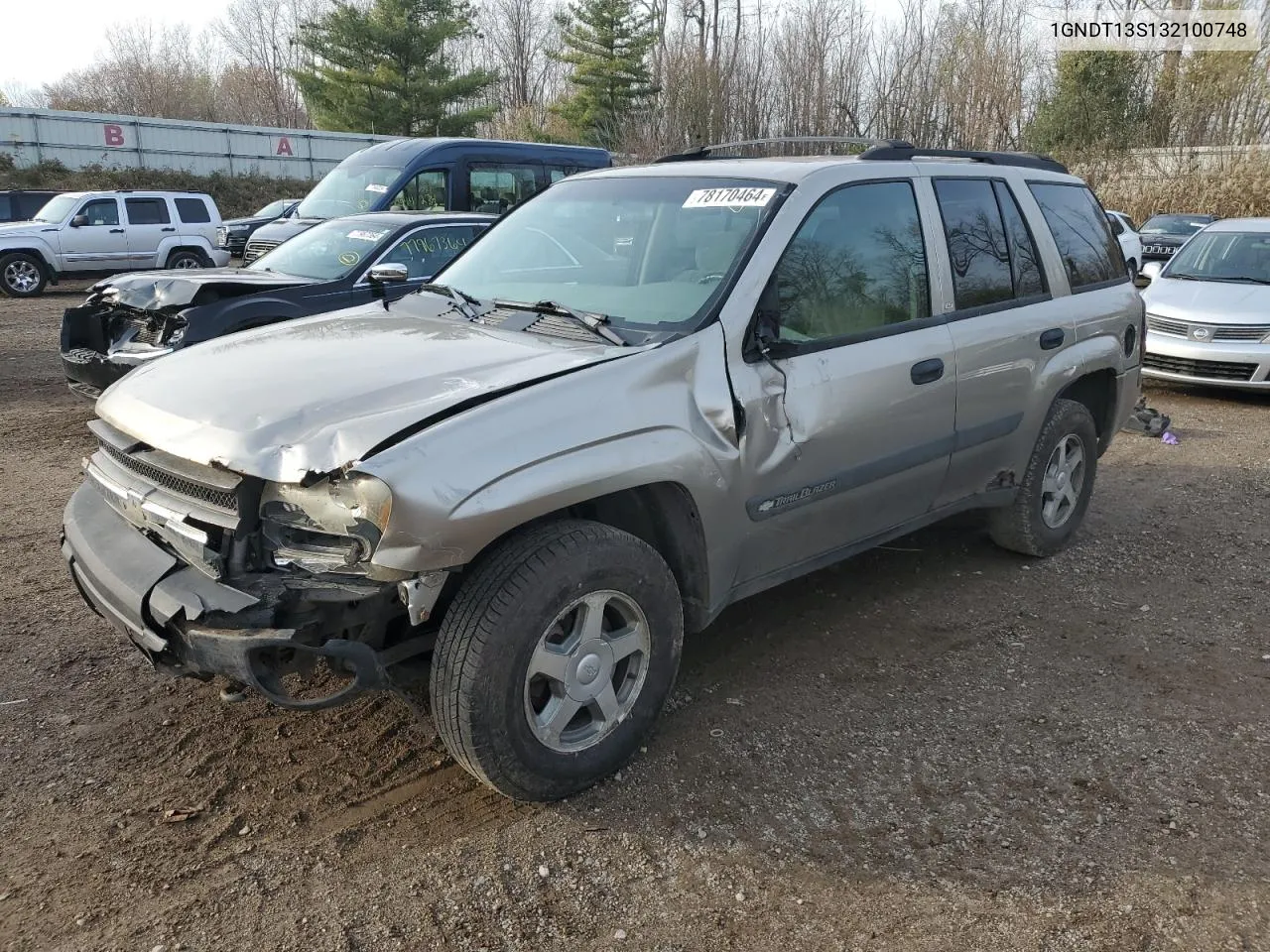 2003 Chevrolet Trailblazer VIN: 1GNDT13S132100748 Lot: 78170464