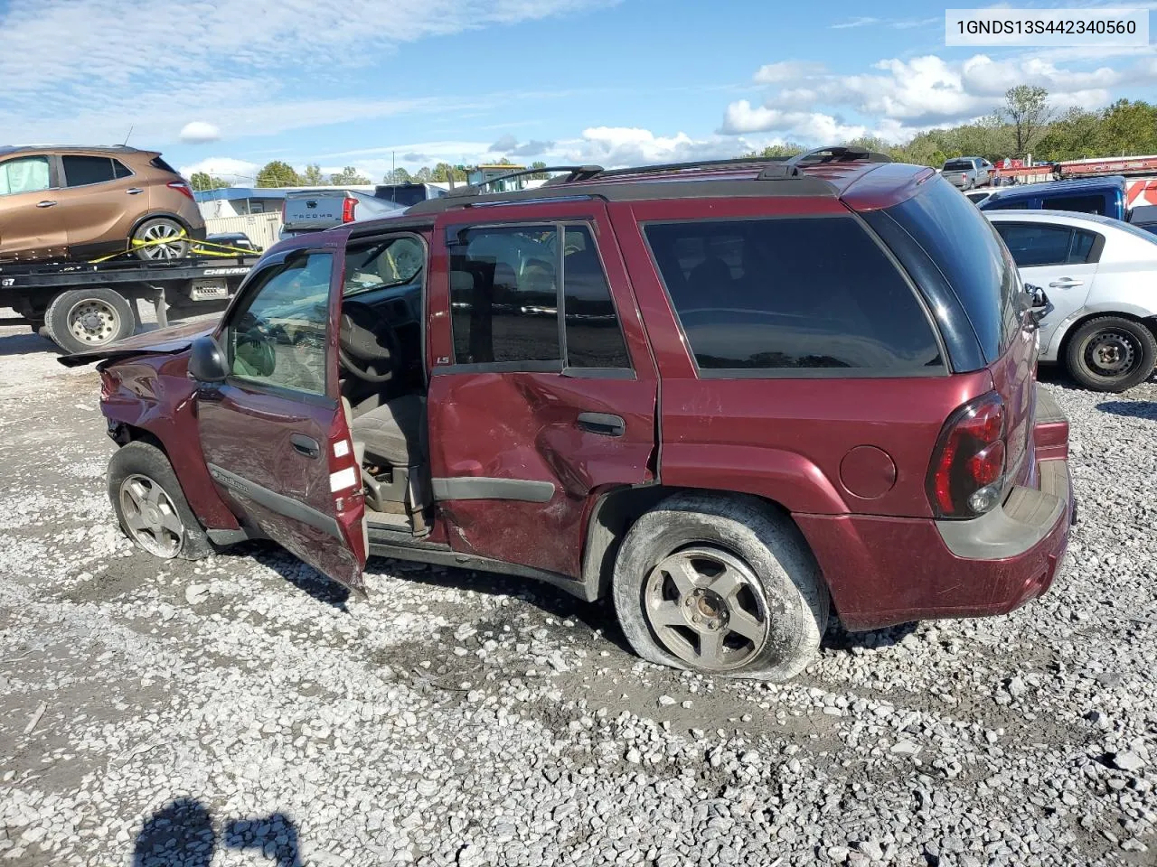 2004 Chevrolet Trailblazer Ls VIN: 1GNDS13S442340560 Lot: 72794964