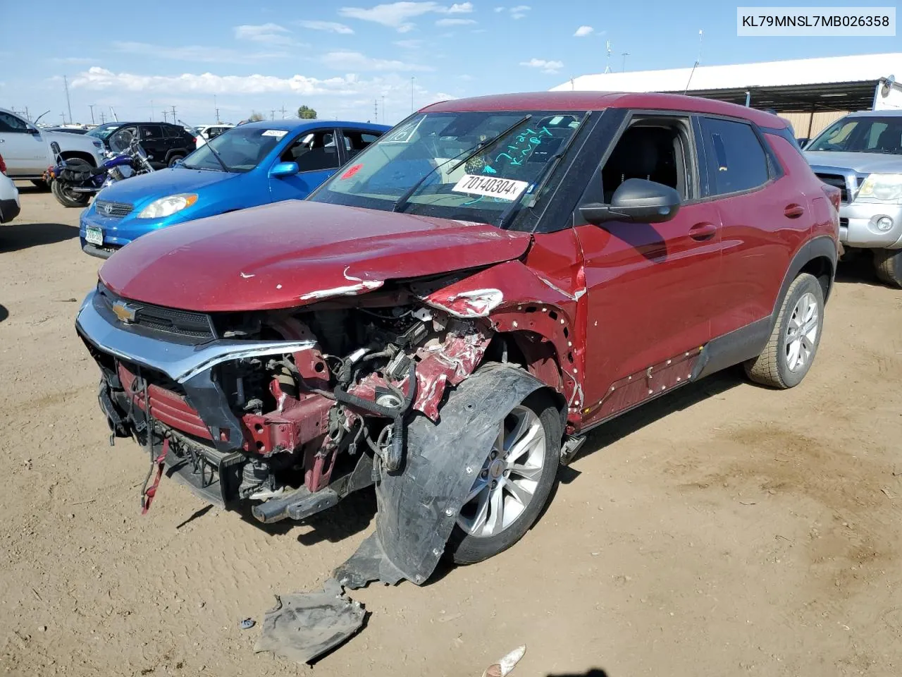 2021 Chevrolet Trailblazer Ls VIN: KL79MNSL7MB026358 Lot: 70140304