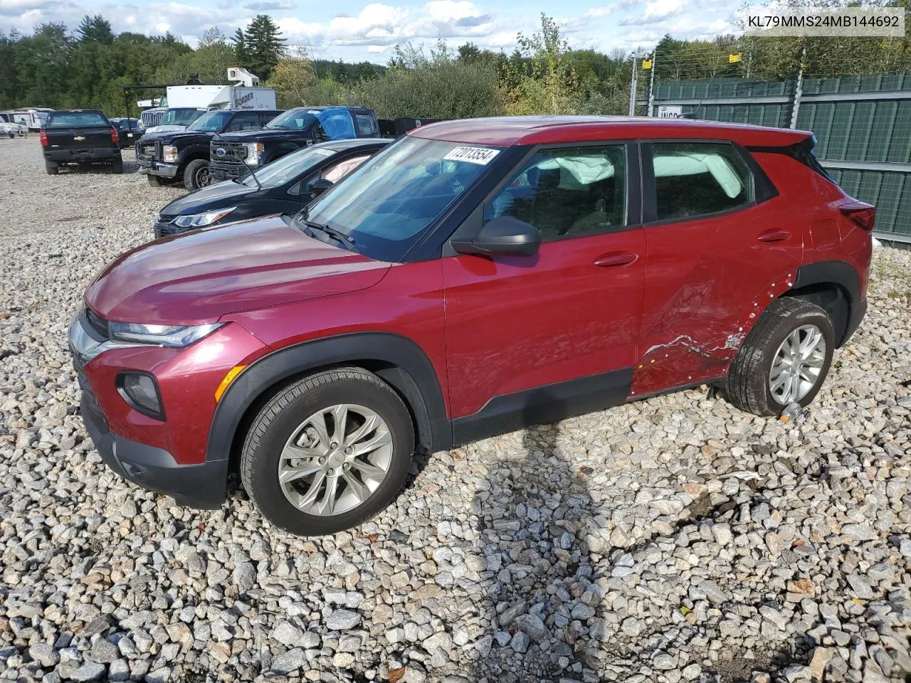 2021 Chevrolet Trailblazer Ls VIN: KL79MMS24MB144692 Lot: 72013554