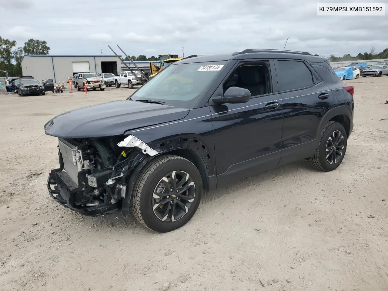 2021 Chevrolet Trailblazer Lt VIN: KL79MPSLXMB151592 Lot: 74730134