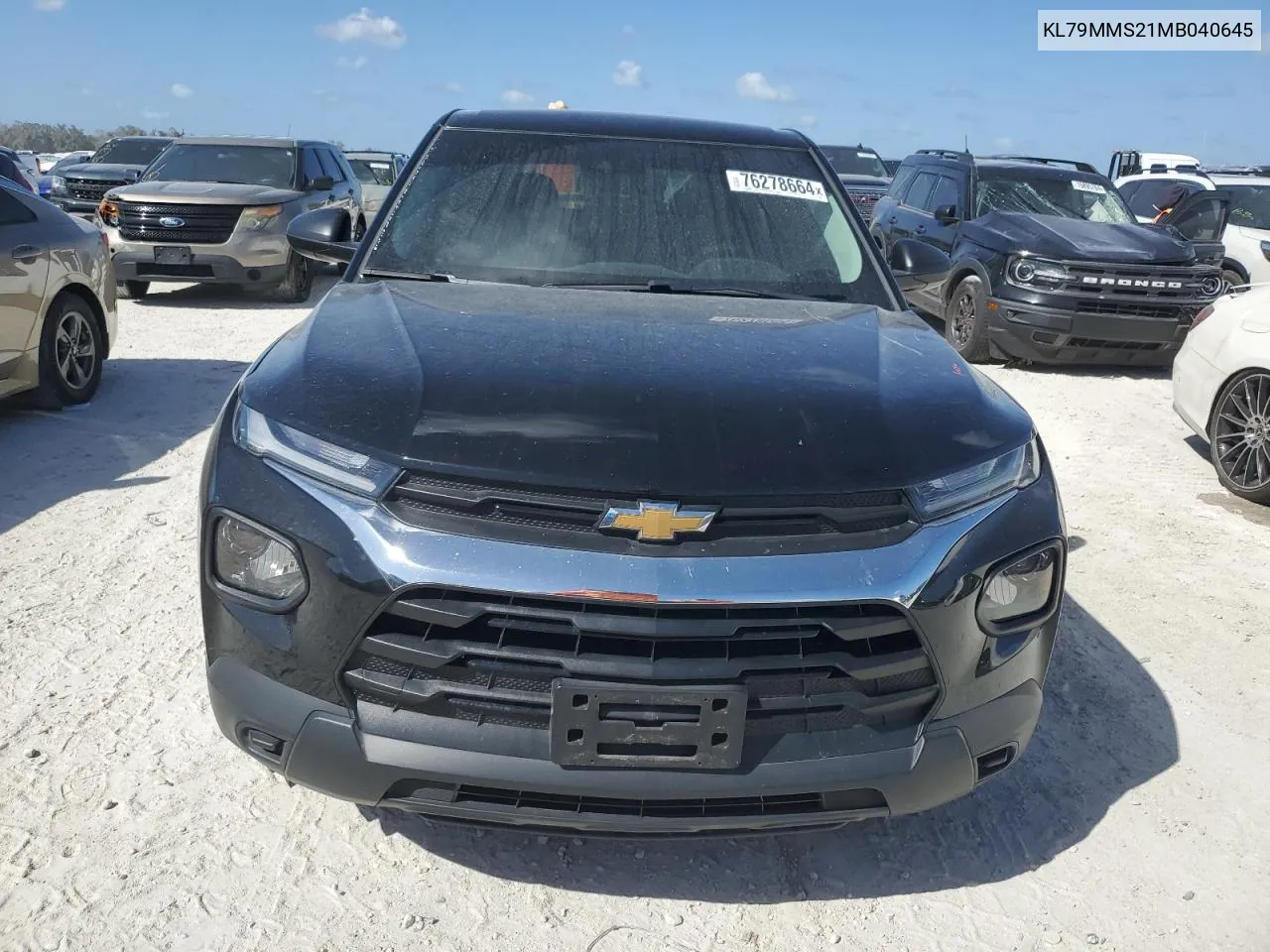 2021 Chevrolet Trailblazer Ls VIN: KL79MMS21MB040645 Lot: 76278664