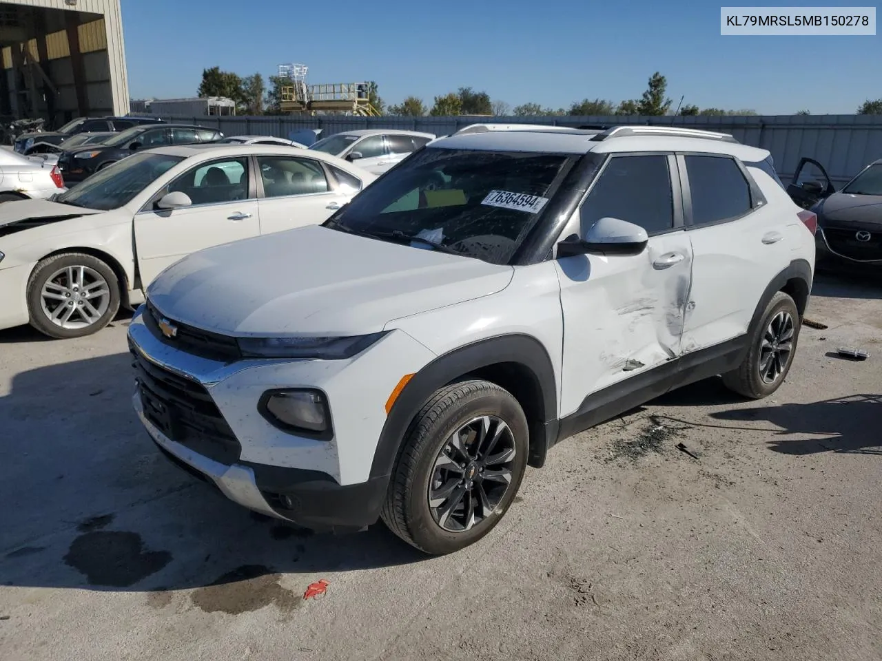 2021 Chevrolet Trailblazer Lt VIN: KL79MRSL5MB150278 Lot: 76364594