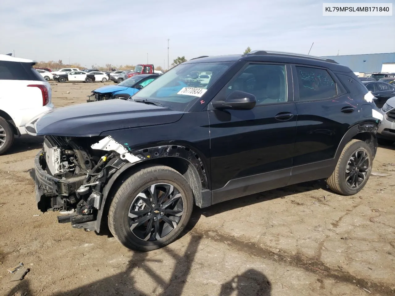 2021 Chevrolet Trailblazer Lt VIN: KL79MPSL4MB171840 Lot: 76770934