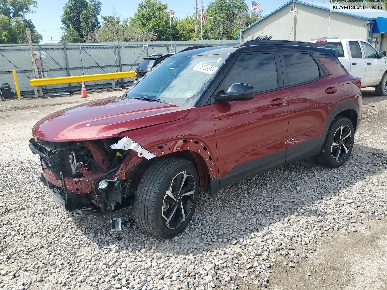 2022 Chevrolet Trailblazer Rs VIN: KL79MTSL6NB119345 Lot: 67637984