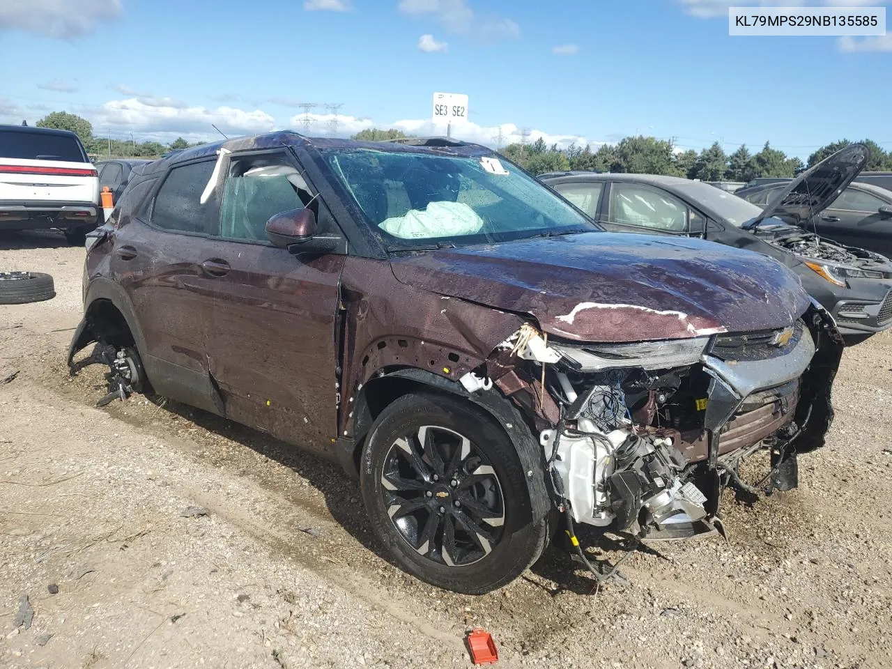 2022 Chevrolet Trailblazer Lt VIN: KL79MPS29NB135585 Lot: 70149494