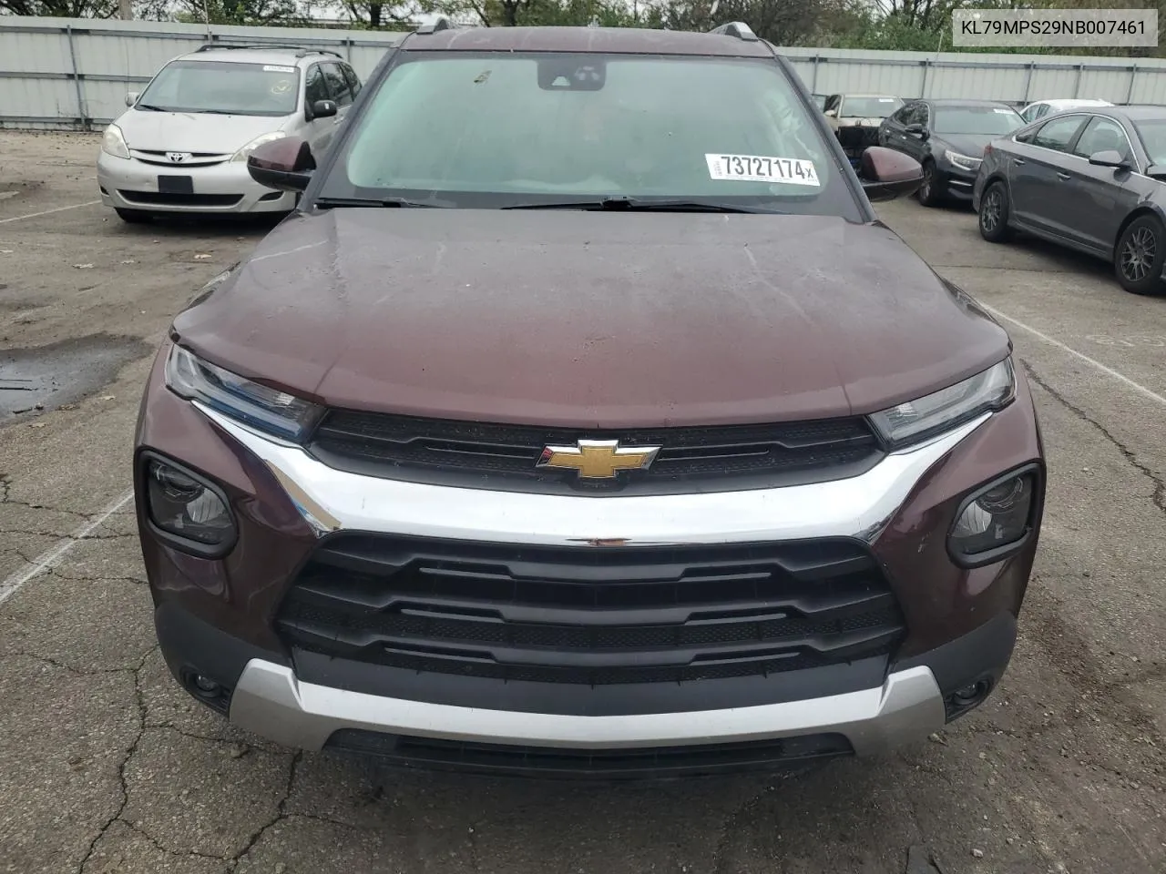 2022 Chevrolet Trailblazer Lt VIN: KL79MPS29NB007461 Lot: 73727174