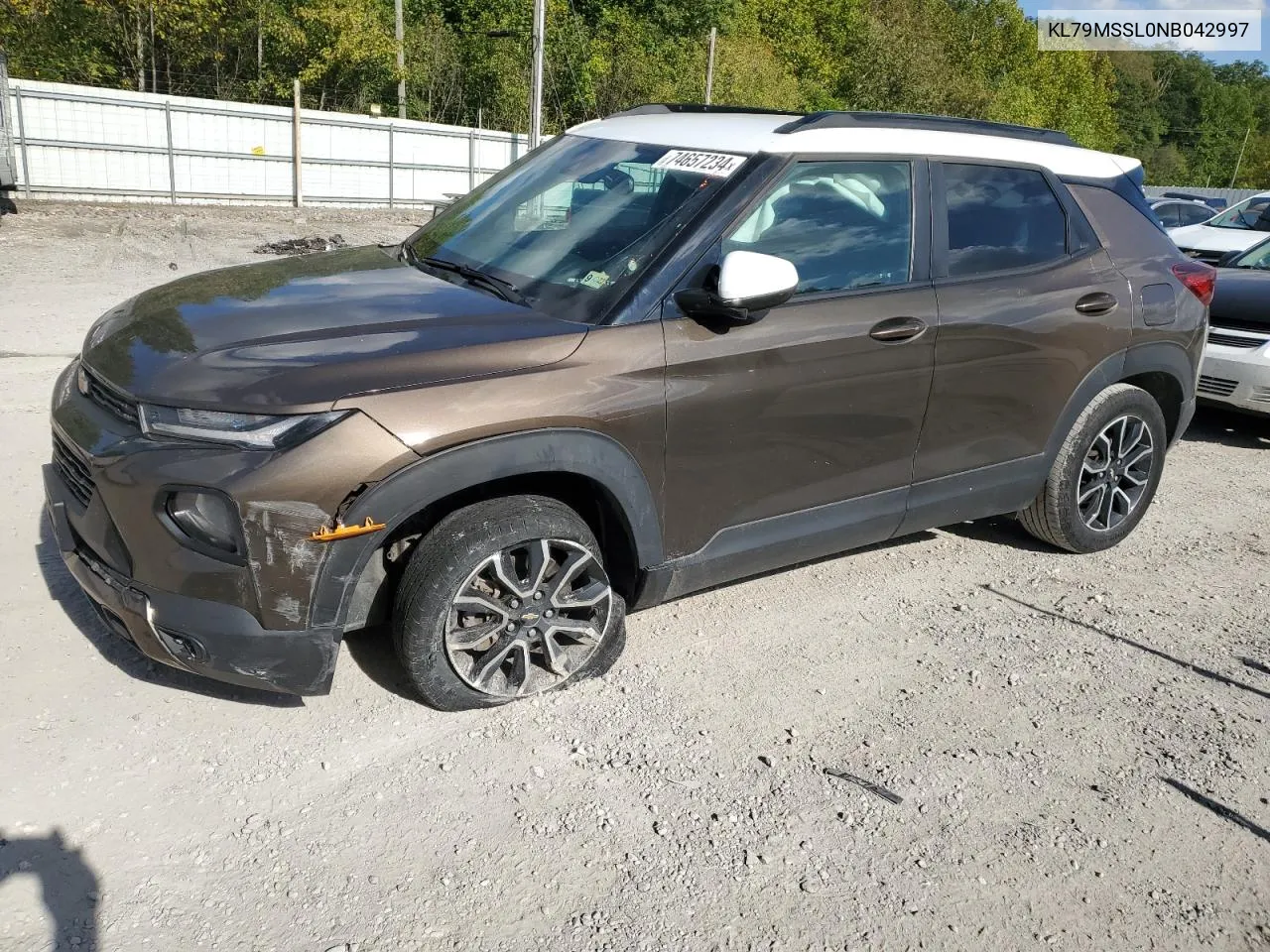 2022 Chevrolet Trailblazer Activ VIN: KL79MSSL0NB042997 Lot: 74657234