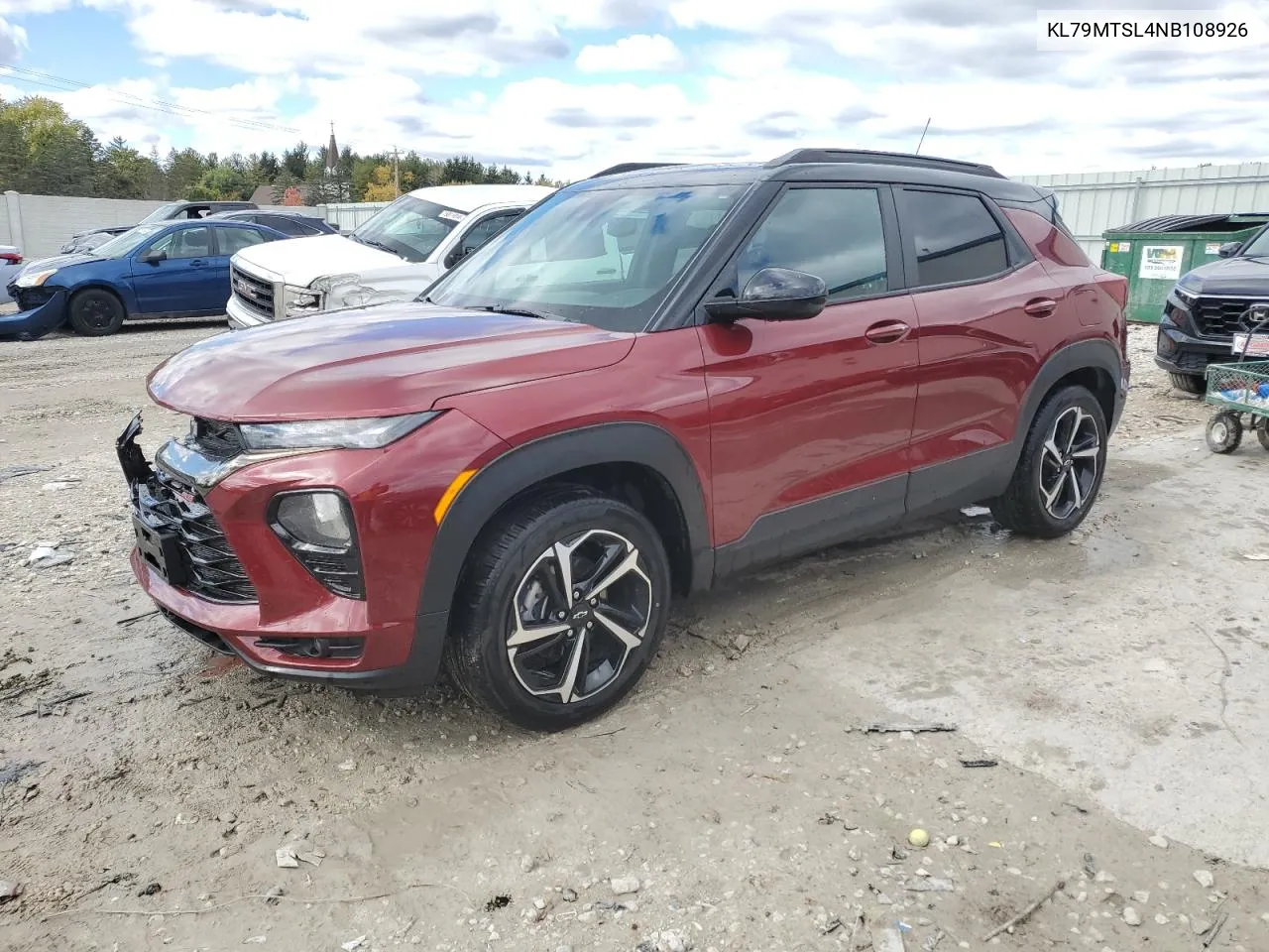 2022 Chevrolet Trailblazer Rs VIN: KL79MTSL4NB108926 Lot: 75867274