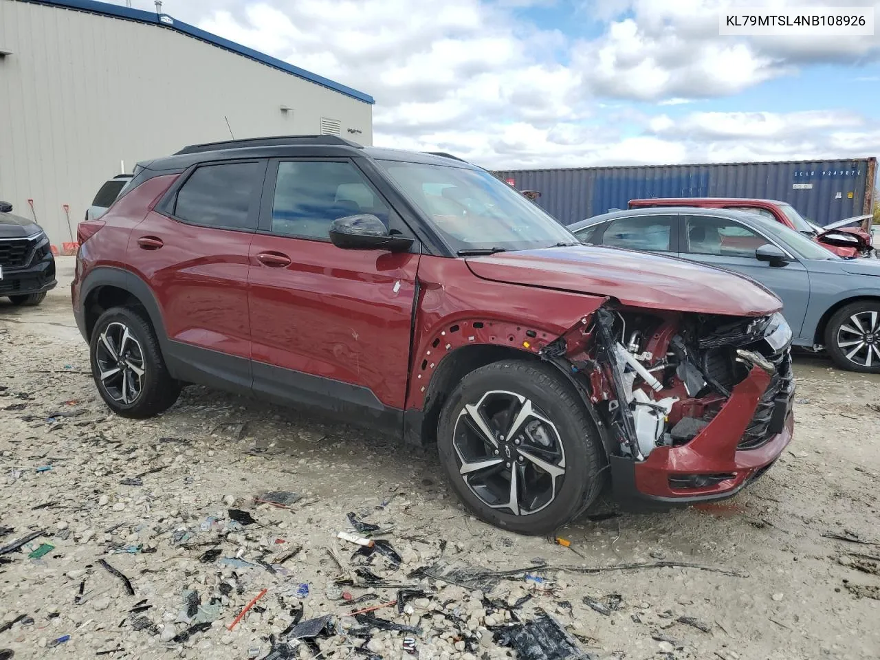 2022 Chevrolet Trailblazer Rs VIN: KL79MTSL4NB108926 Lot: 75867274