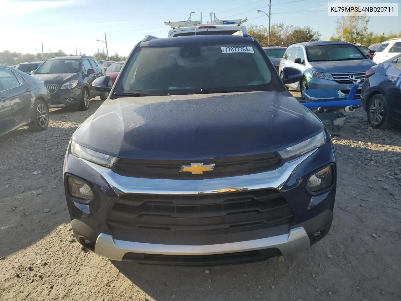 2022 Chevrolet Trailblazer Lt VIN: KL79MPSL4NB020711 Lot: 77077764