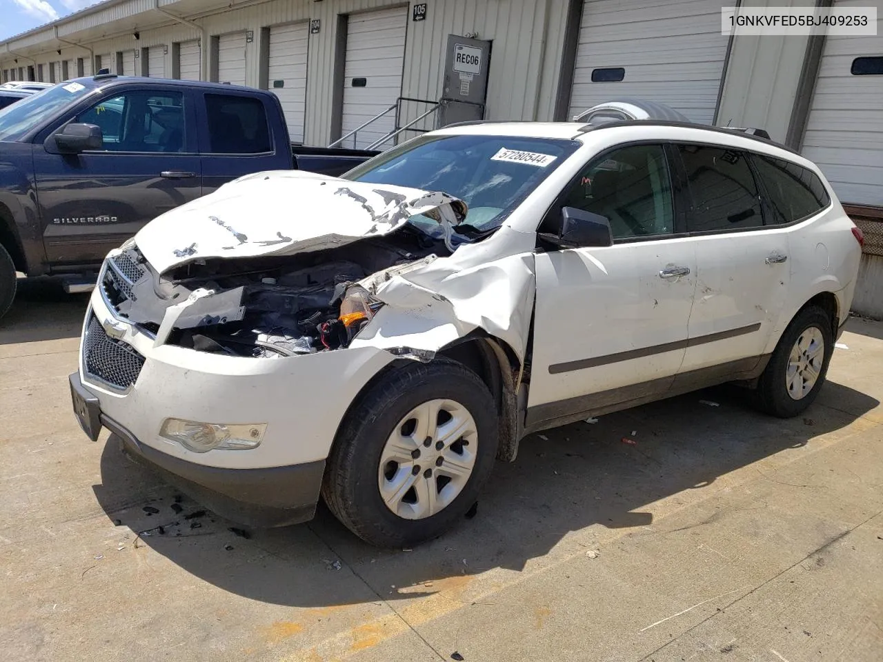 2011 Chevrolet Traverse Ls VIN: 1GNKVFED5BJ409253 Lot: 57280544