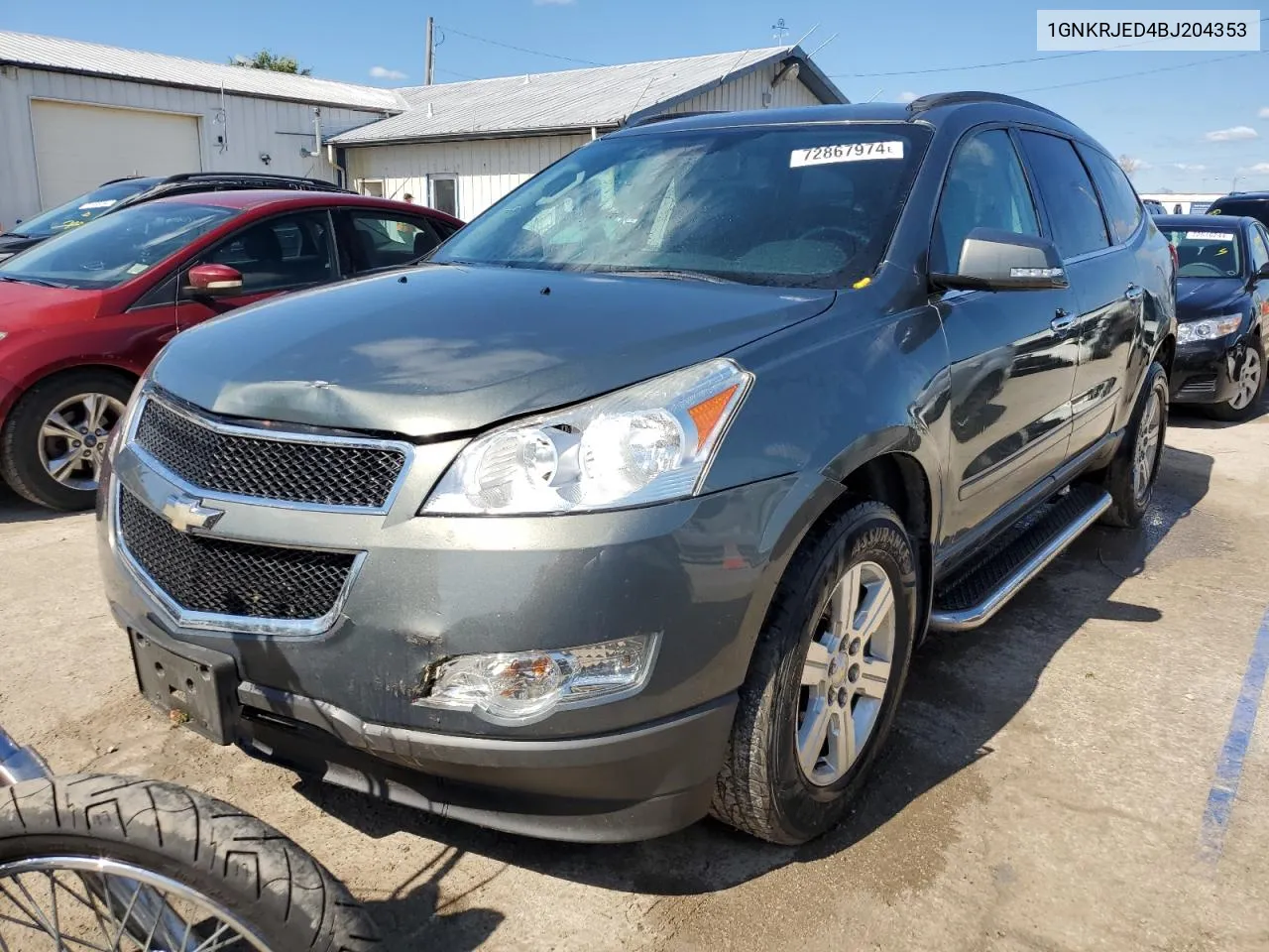 2011 Chevrolet Traverse Lt VIN: 1GNKRJED4BJ204353 Lot: 72867974