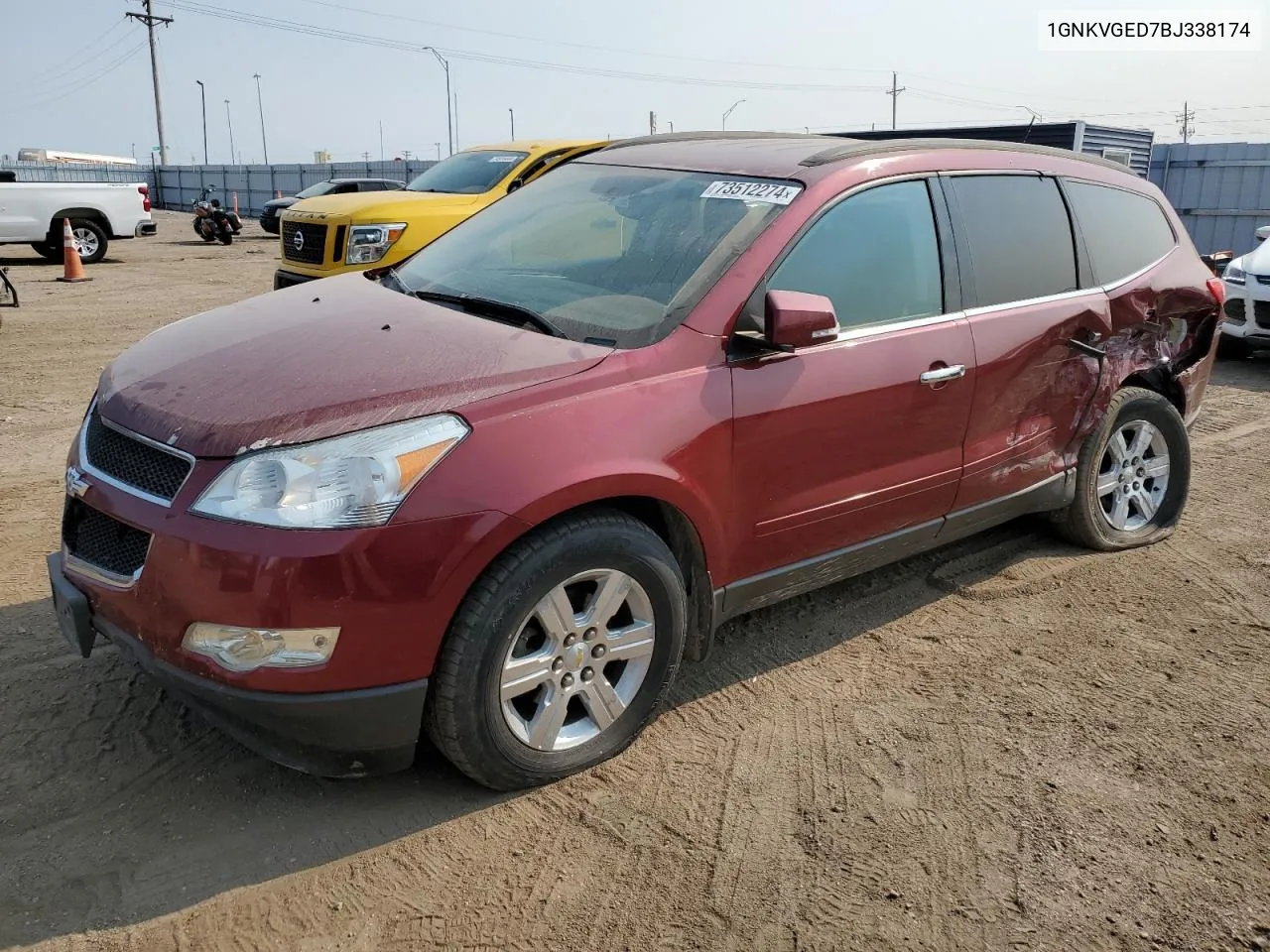 2011 Chevrolet Traverse Lt VIN: 1GNKVGED7BJ338174 Lot: 73512274