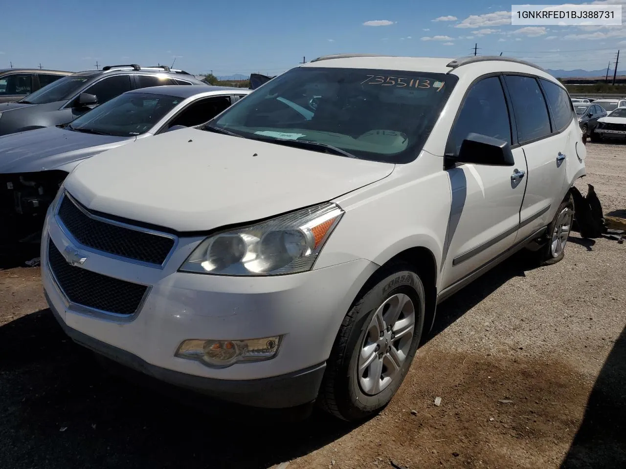 2011 Chevrolet Traverse Ls VIN: 1GNKRFED1BJ388731 Lot: 73551134