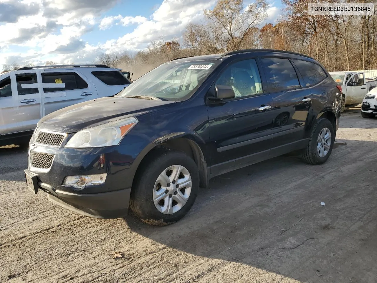 2011 Chevrolet Traverse Ls VIN: 1GNKREED3BJ136845 Lot: 73570494