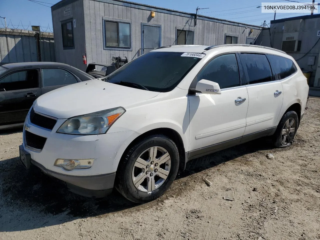 1GNKVGED0BJ394196 2011 Chevrolet Traverse Lt