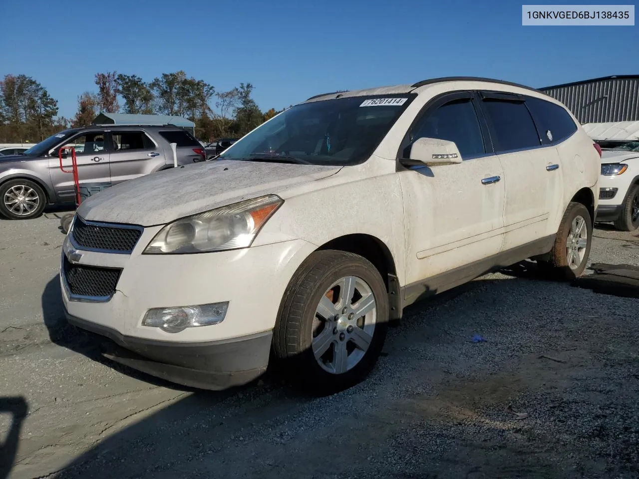 2011 Chevrolet Traverse Lt VIN: 1GNKVGED6BJ138435 Lot: 76201414