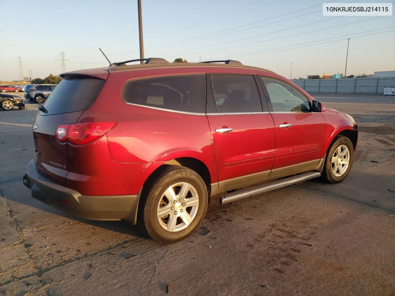 2011 Chevrolet Traverse Lt VIN: 1GNKRJED5BJ214115 Lot: 77453204