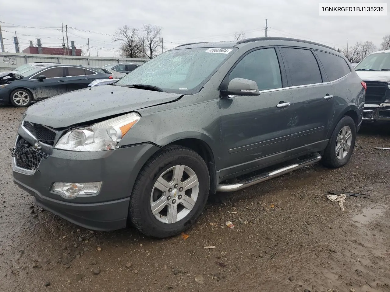 2011 Chevrolet Traverse Lt VIN: 1GNKRGED1BJ135236 Lot: 78990664