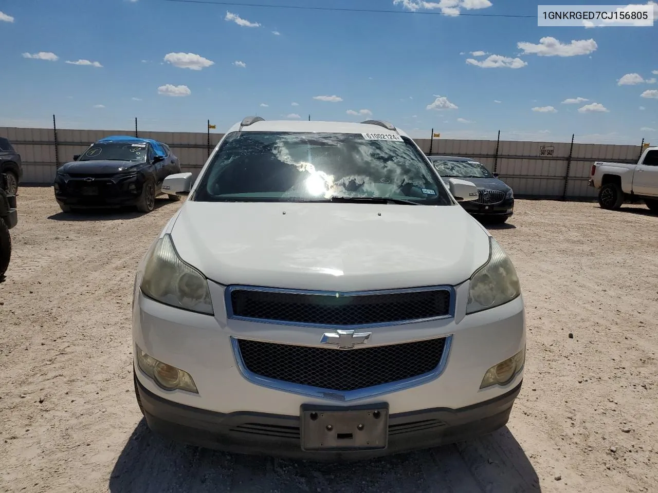 2012 Chevrolet Traverse Lt VIN: 1GNKRGED7CJ156805 Lot: 61002124