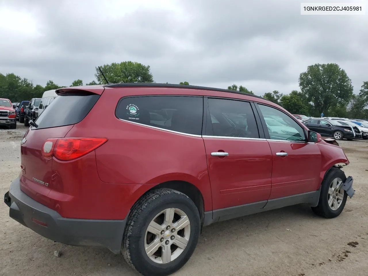 2012 Chevrolet Traverse Lt VIN: 1GNKRGED2CJ405981 Lot: 66862314