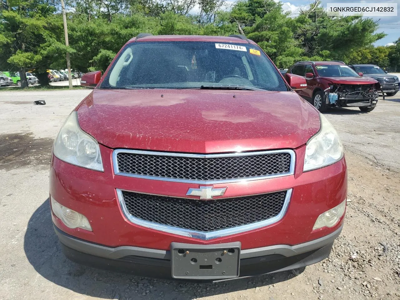 2012 Chevrolet Traverse Lt VIN: 1GNKRGED6CJ142832 Lot: 67241174