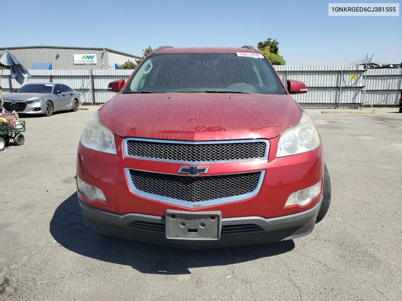 2012 Chevrolet Traverse Lt VIN: 1GNKRGED6CJ381555 Lot: 70817494