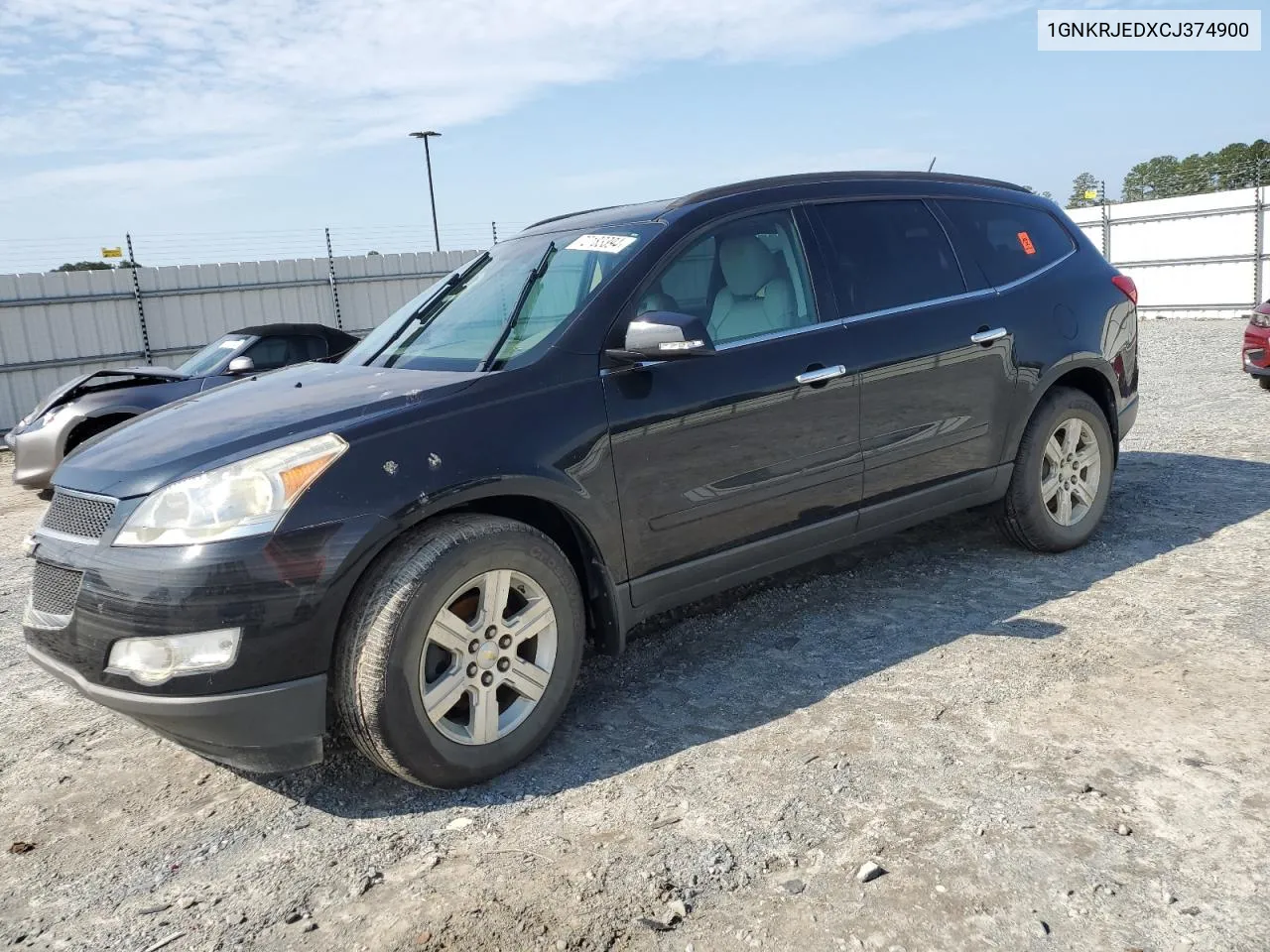 2012 Chevrolet Traverse Lt VIN: 1GNKRJEDXCJ374900 Lot: 72183394