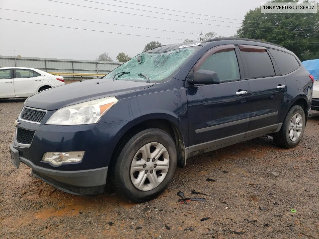 2012 Chevrolet Traverse Ls VIN: 1GNKVEEDXCJ136807 Lot: 72688934