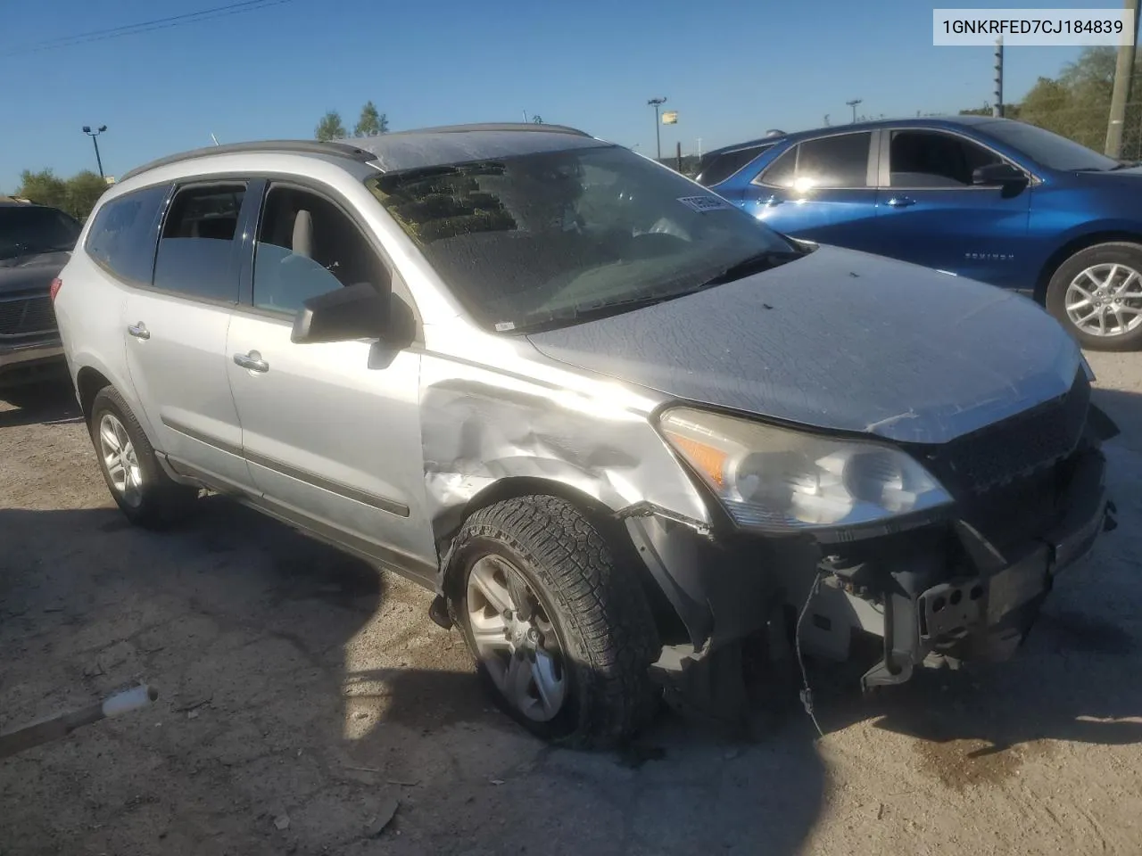 2012 Chevrolet Traverse Ls VIN: 1GNKRFED7CJ184839 Lot: 73960994