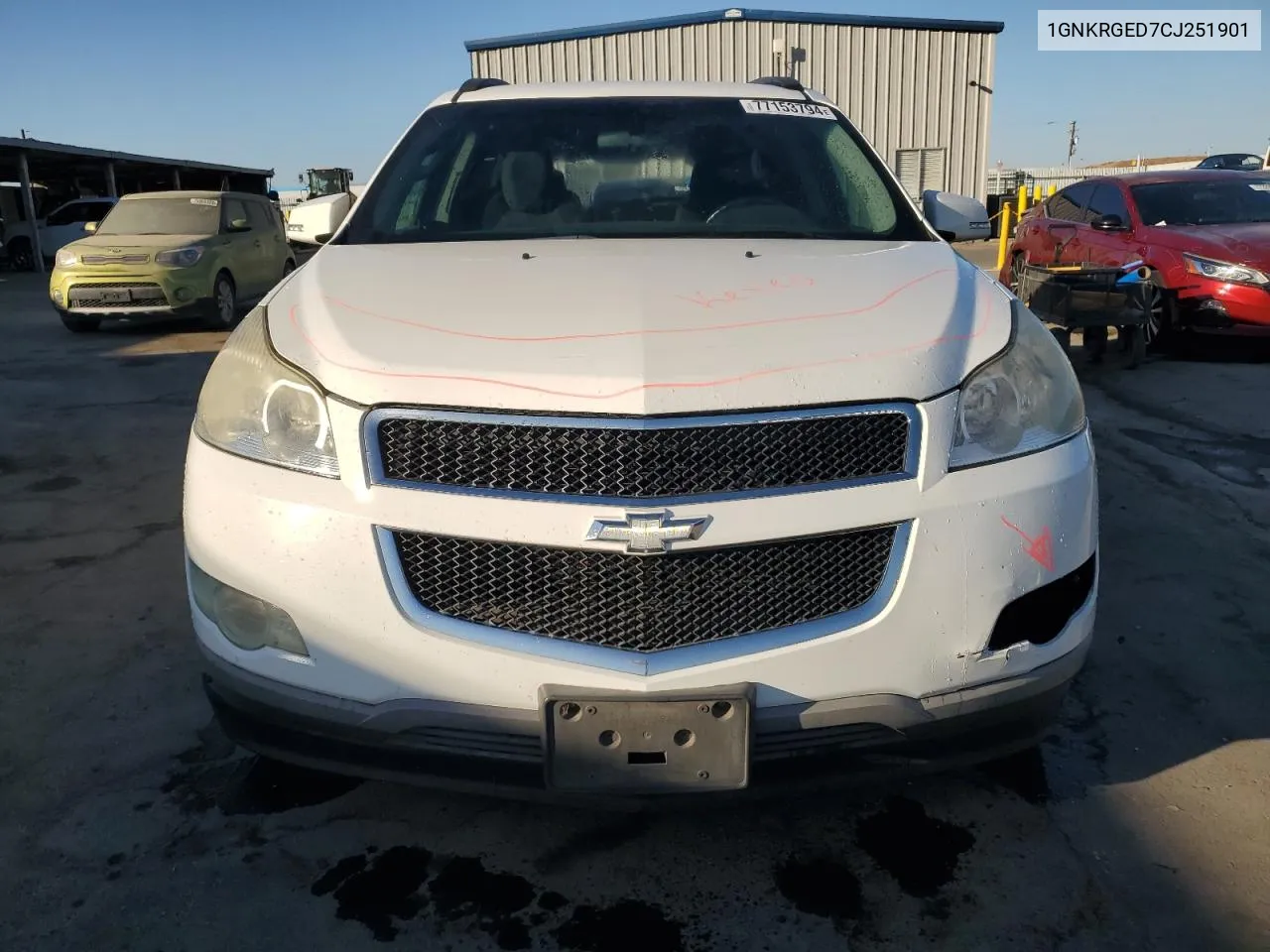 2012 Chevrolet Traverse Lt VIN: 1GNKRGED7CJ251901 Lot: 77153794