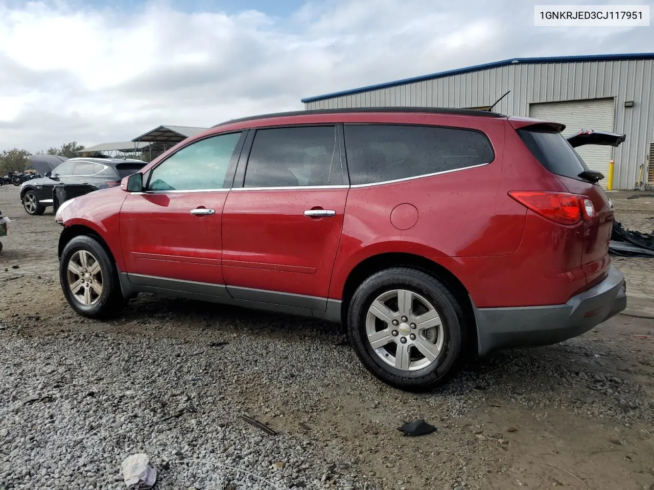 2012 Chevrolet Traverse Lt VIN: 1GNKRJED3CJ117951 Lot: 78087784