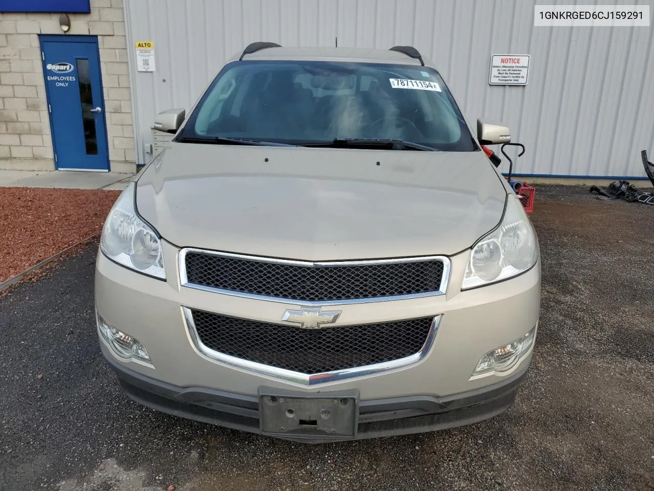 1GNKRGED6CJ159291 2012 Chevrolet Traverse Lt