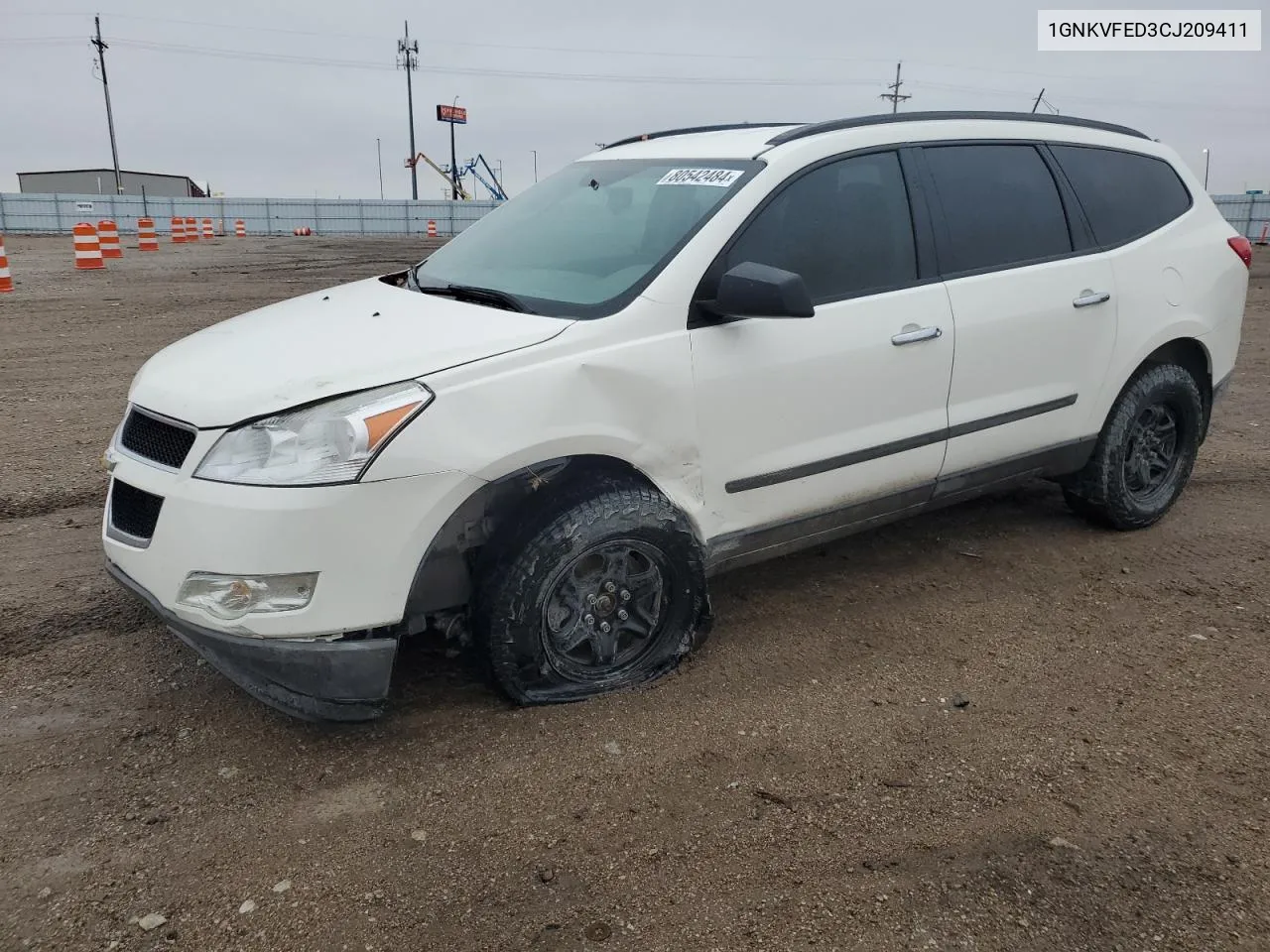 2012 Chevrolet Traverse Ls VIN: 1GNKVFED3CJ209411 Lot: 80542484