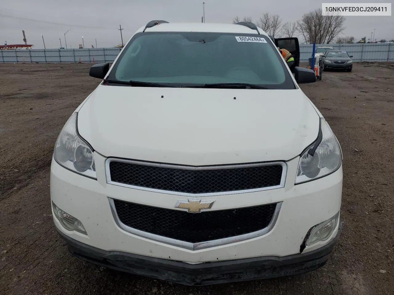 2012 Chevrolet Traverse Ls VIN: 1GNKVFED3CJ209411 Lot: 80542484