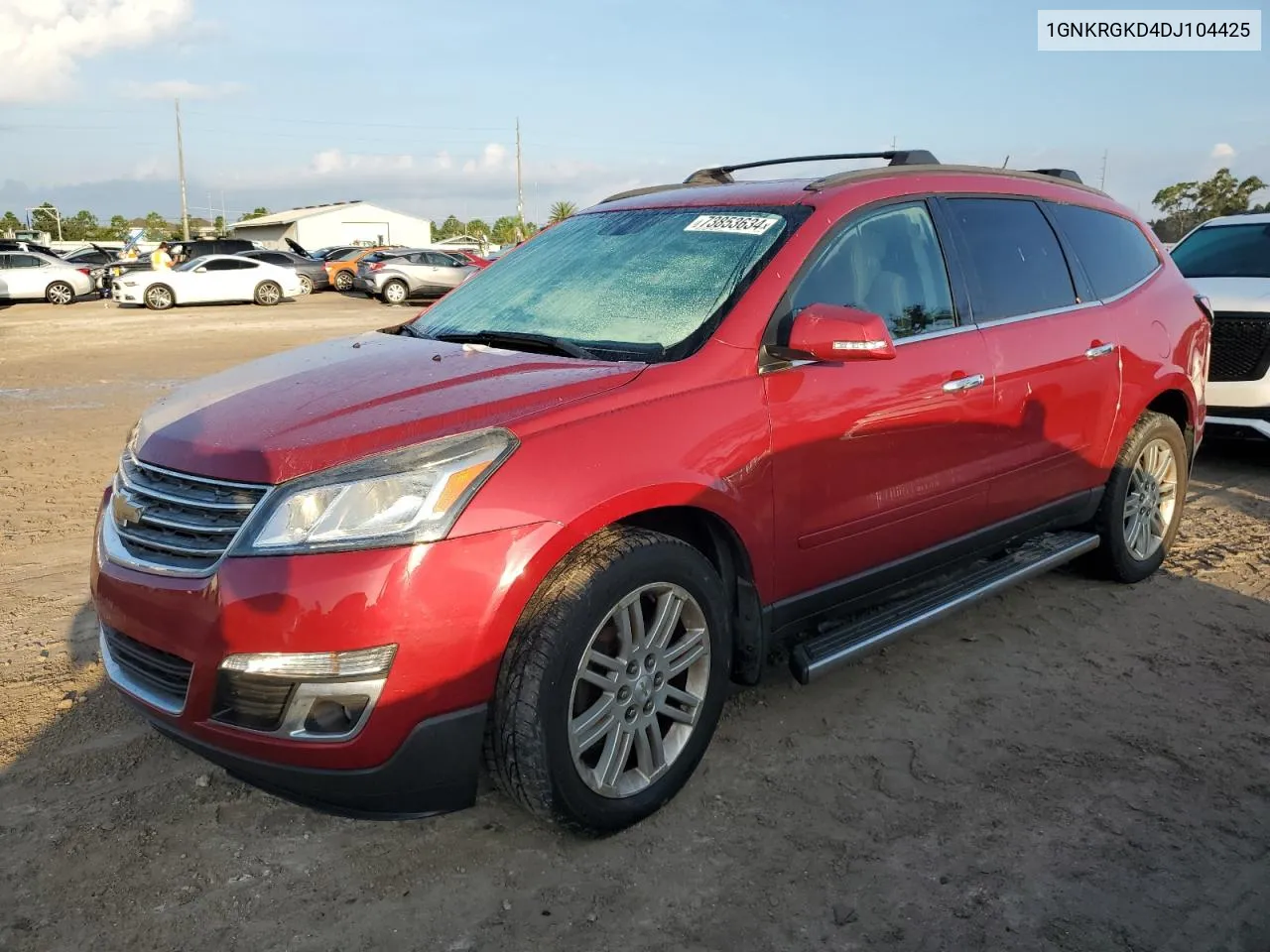 2013 Chevrolet Traverse Lt VIN: 1GNKRGKD4DJ104425 Lot: 73853634