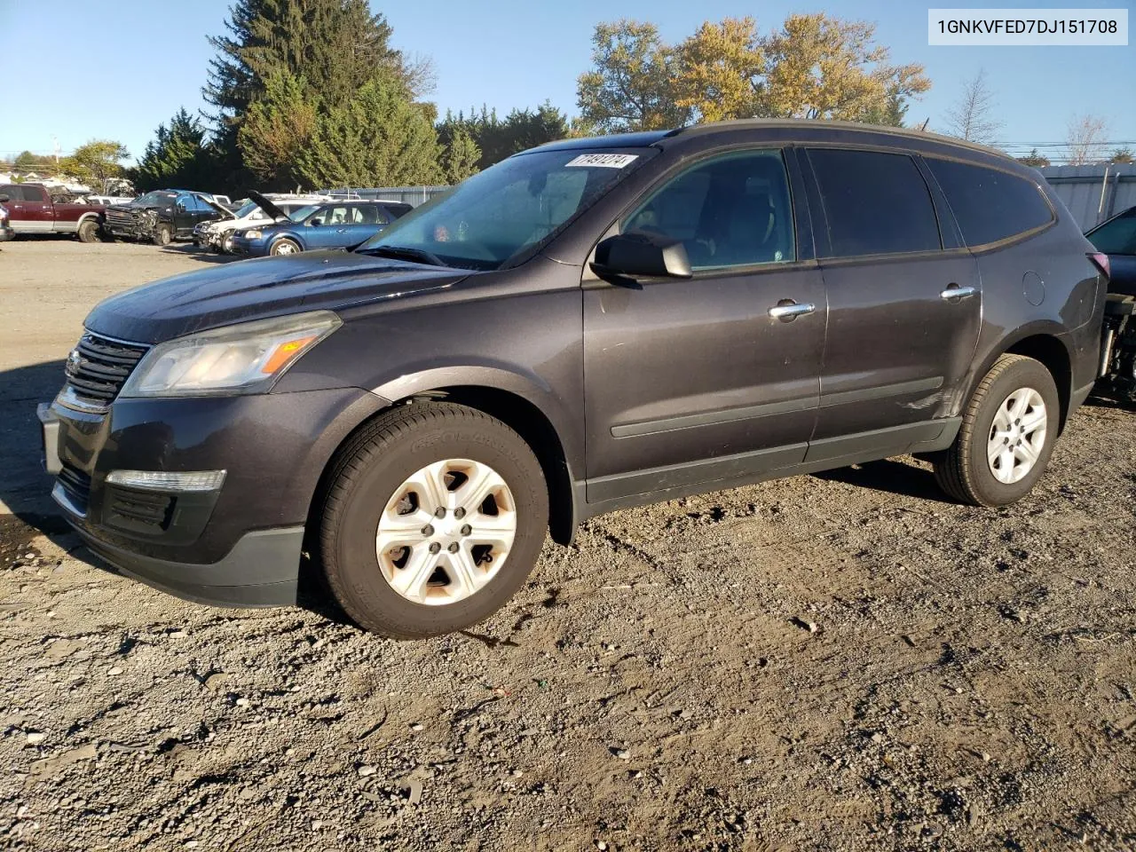 2013 Chevrolet Traverse Ls VIN: 1GNKVFED7DJ151708 Lot: 77491274