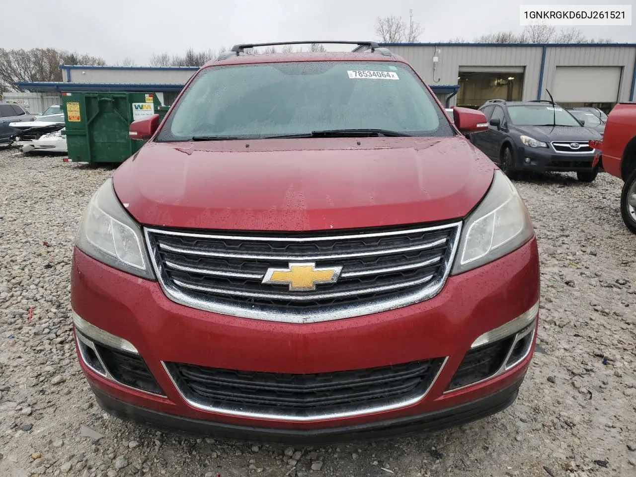 2013 Chevrolet Traverse Lt VIN: 1GNKRGKD6DJ261521 Lot: 78534064