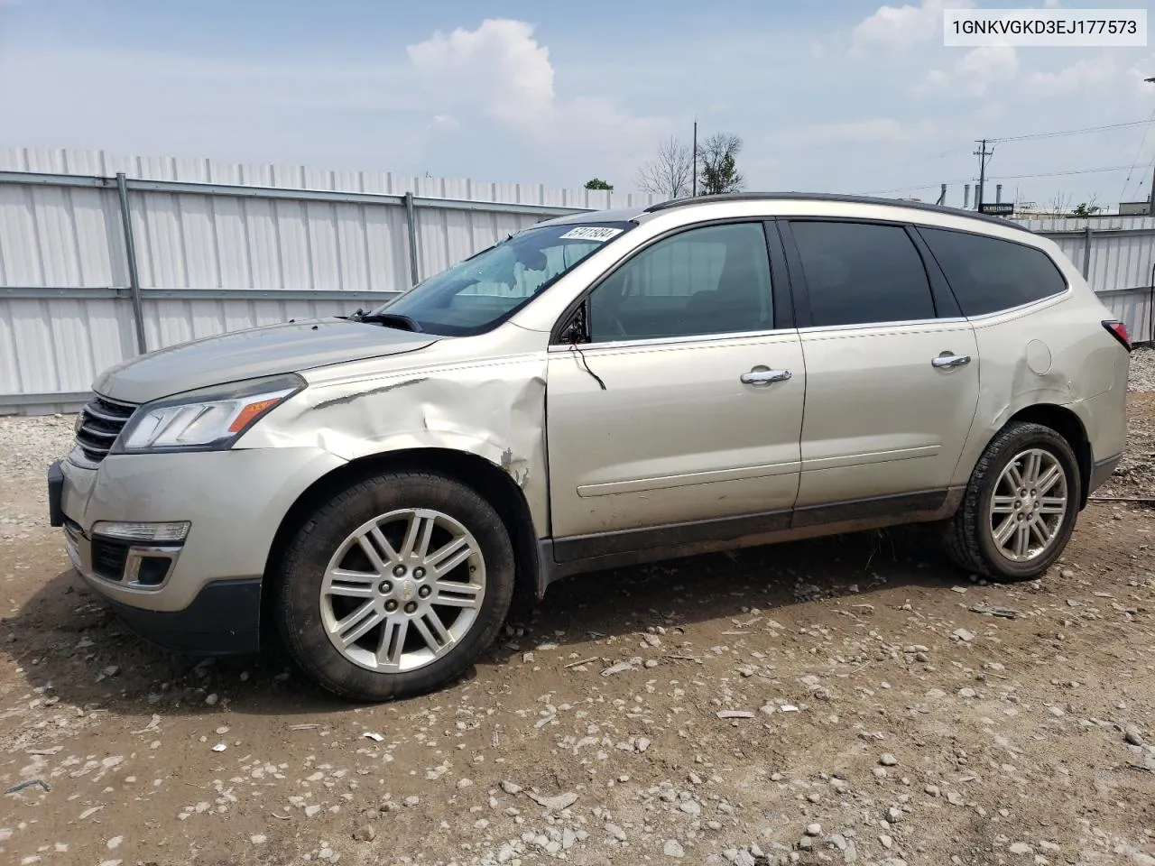 2014 Chevrolet Traverse Lt VIN: 1GNKVGKD3EJ177573 Lot: 57411934