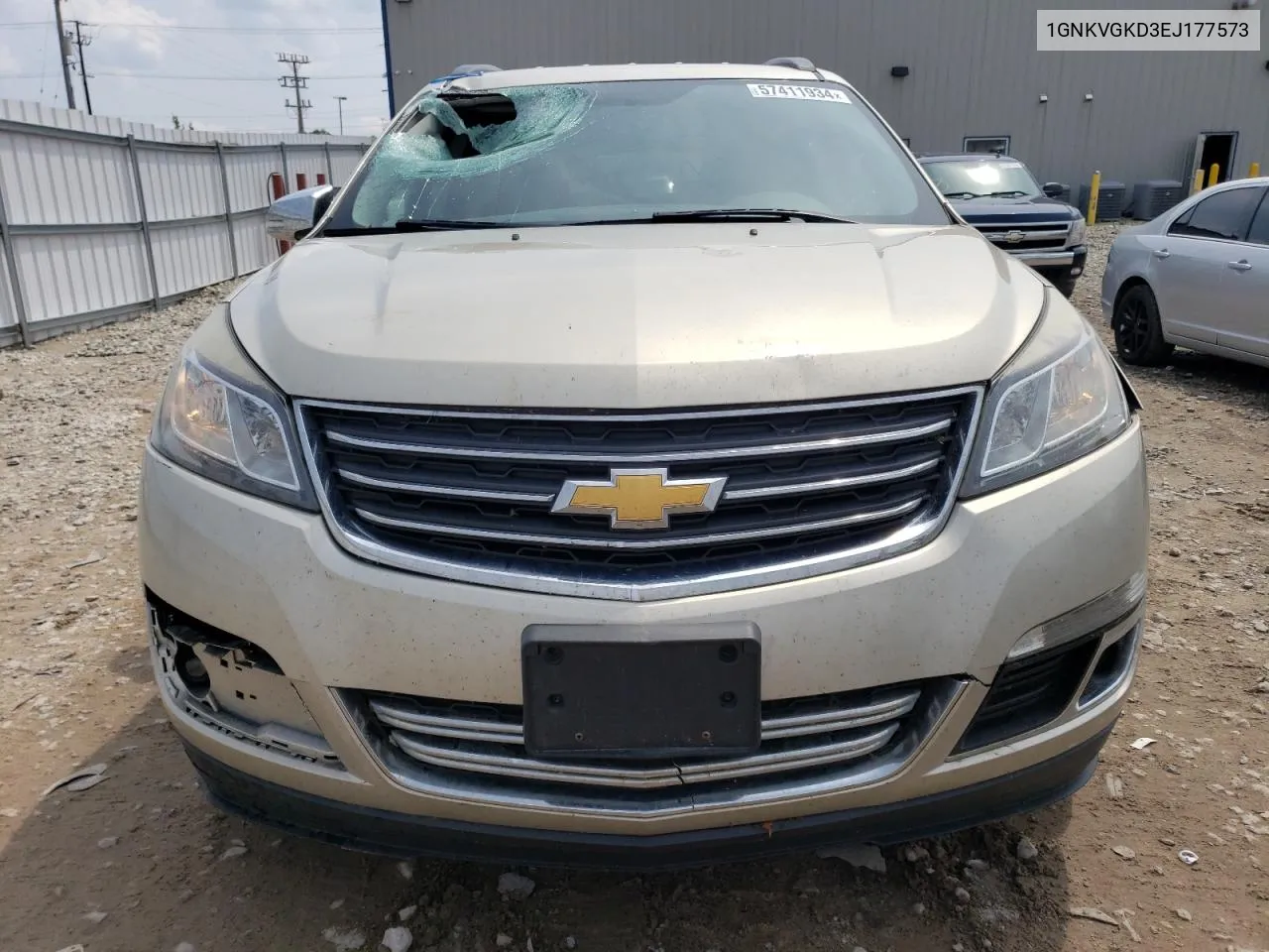 2014 Chevrolet Traverse Lt VIN: 1GNKVGKD3EJ177573 Lot: 57411934