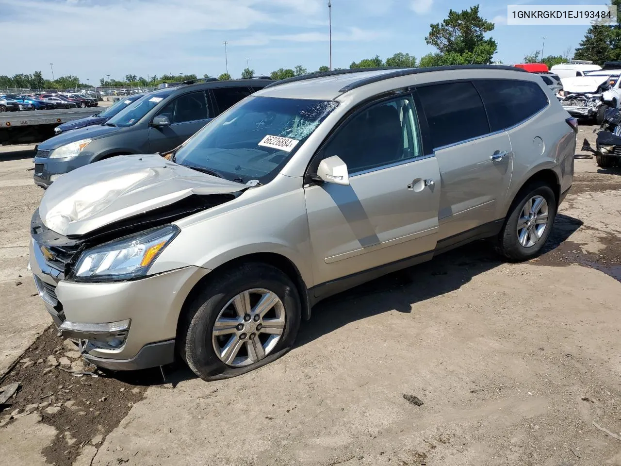 2014 Chevrolet Traverse Lt VIN: 1GNKRGKD1EJ193484 Lot: 66226884