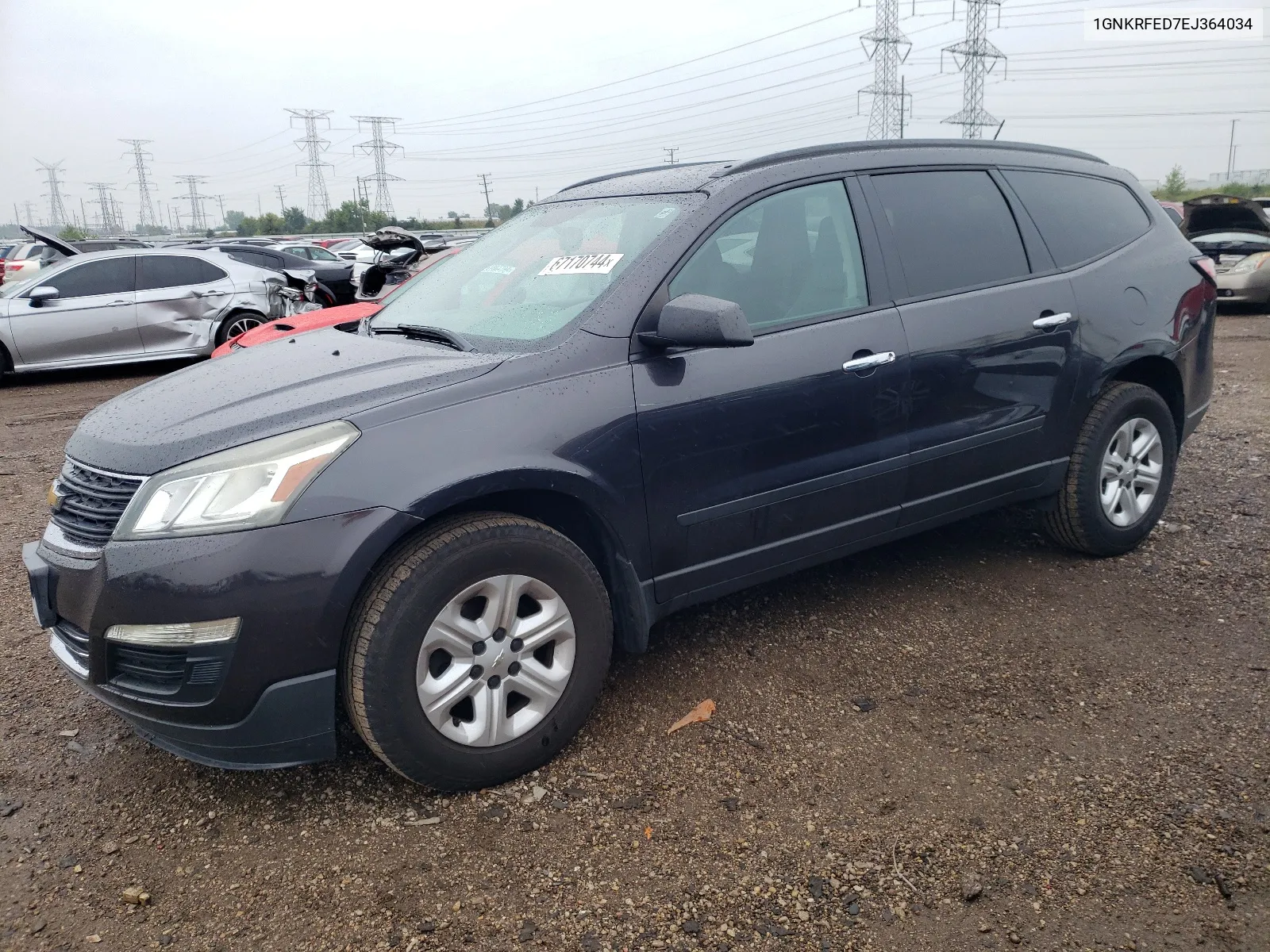 2014 Chevrolet Traverse Ls VIN: 1GNKRFED7EJ364034 Lot: 67170744