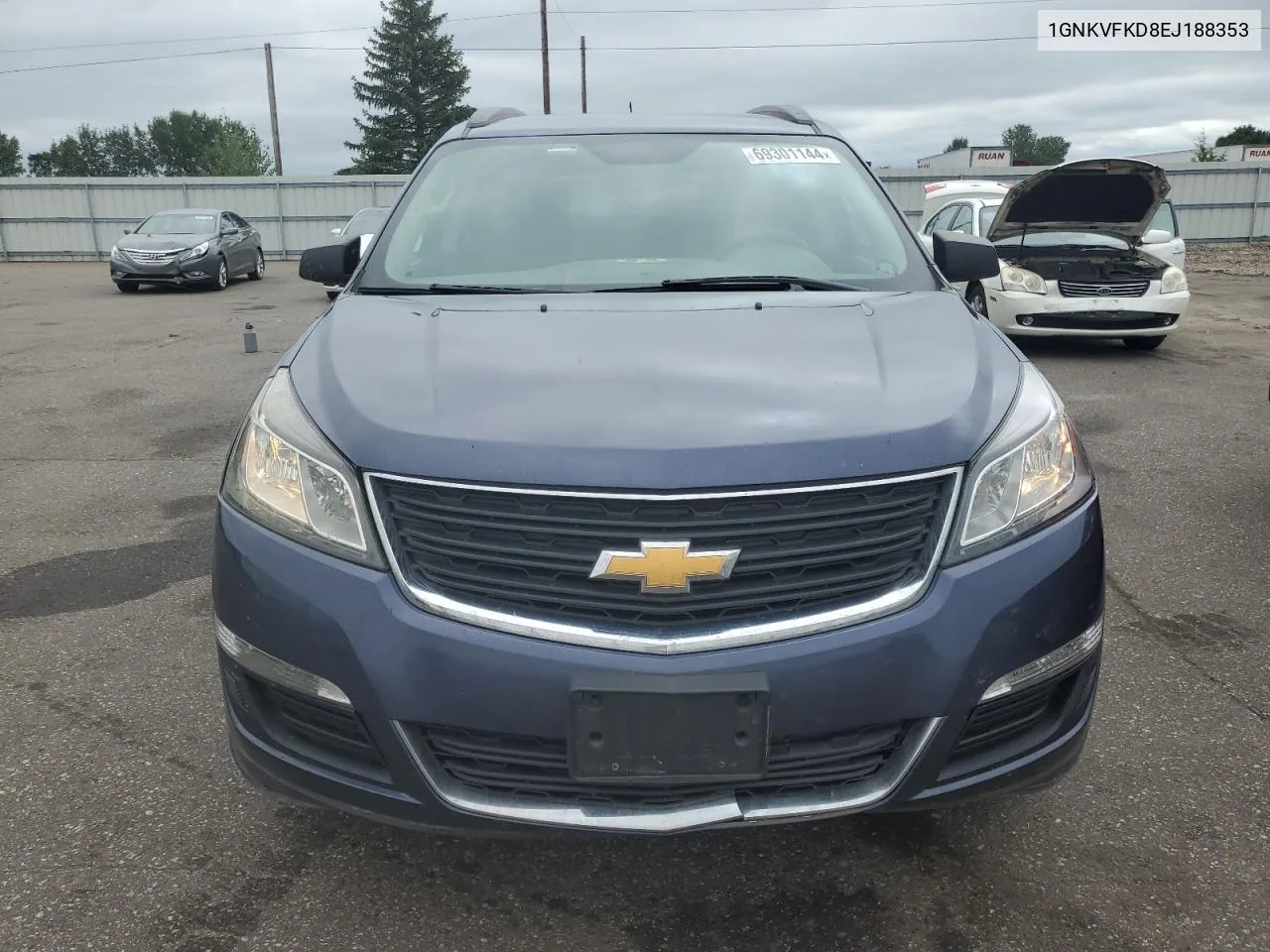 2014 Chevrolet Traverse Ls VIN: 1GNKVFKD8EJ188353 Lot: 69301144