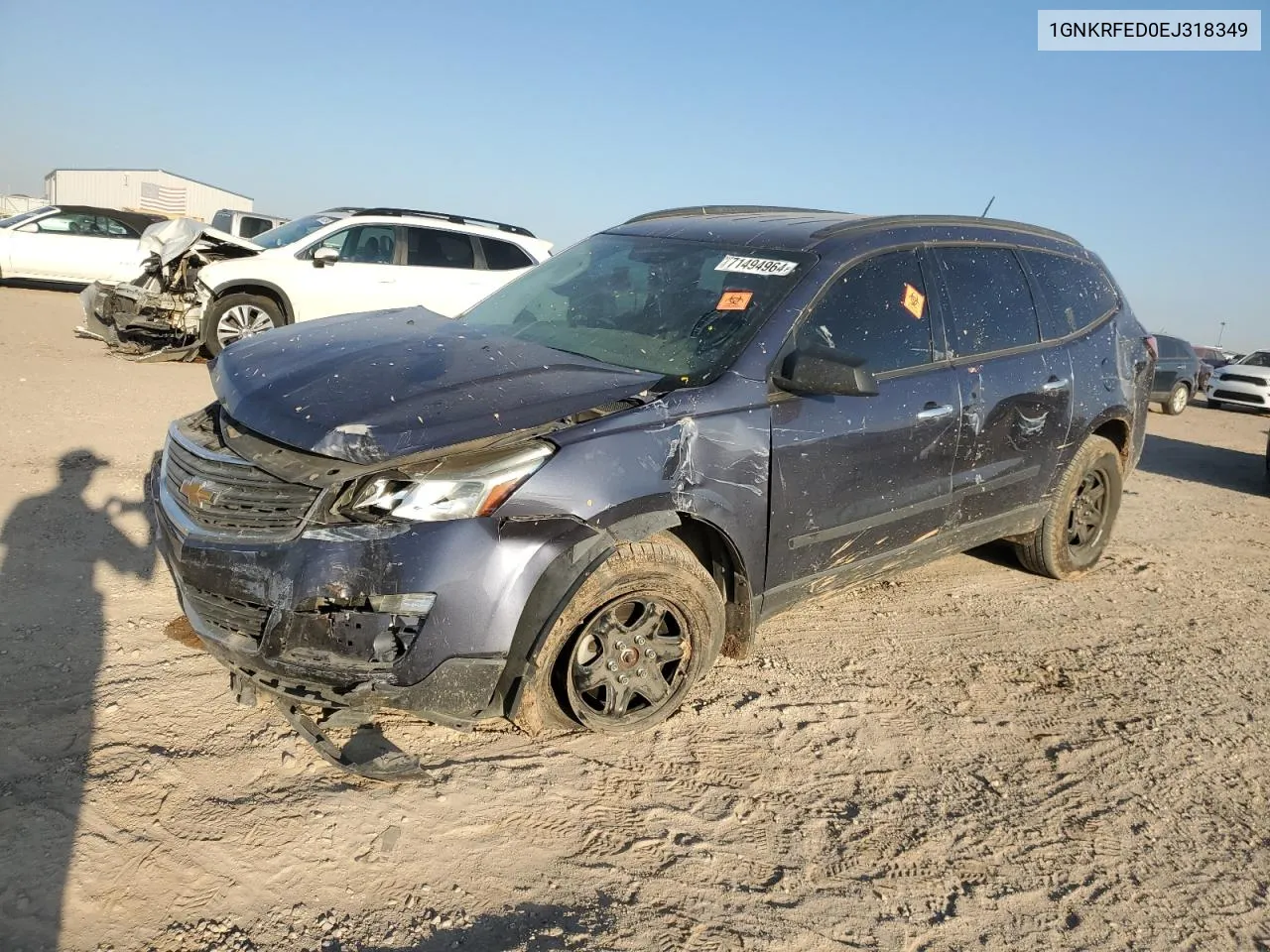 2014 Chevrolet Traverse Ls VIN: 1GNKRFED0EJ318349 Lot: 71494964