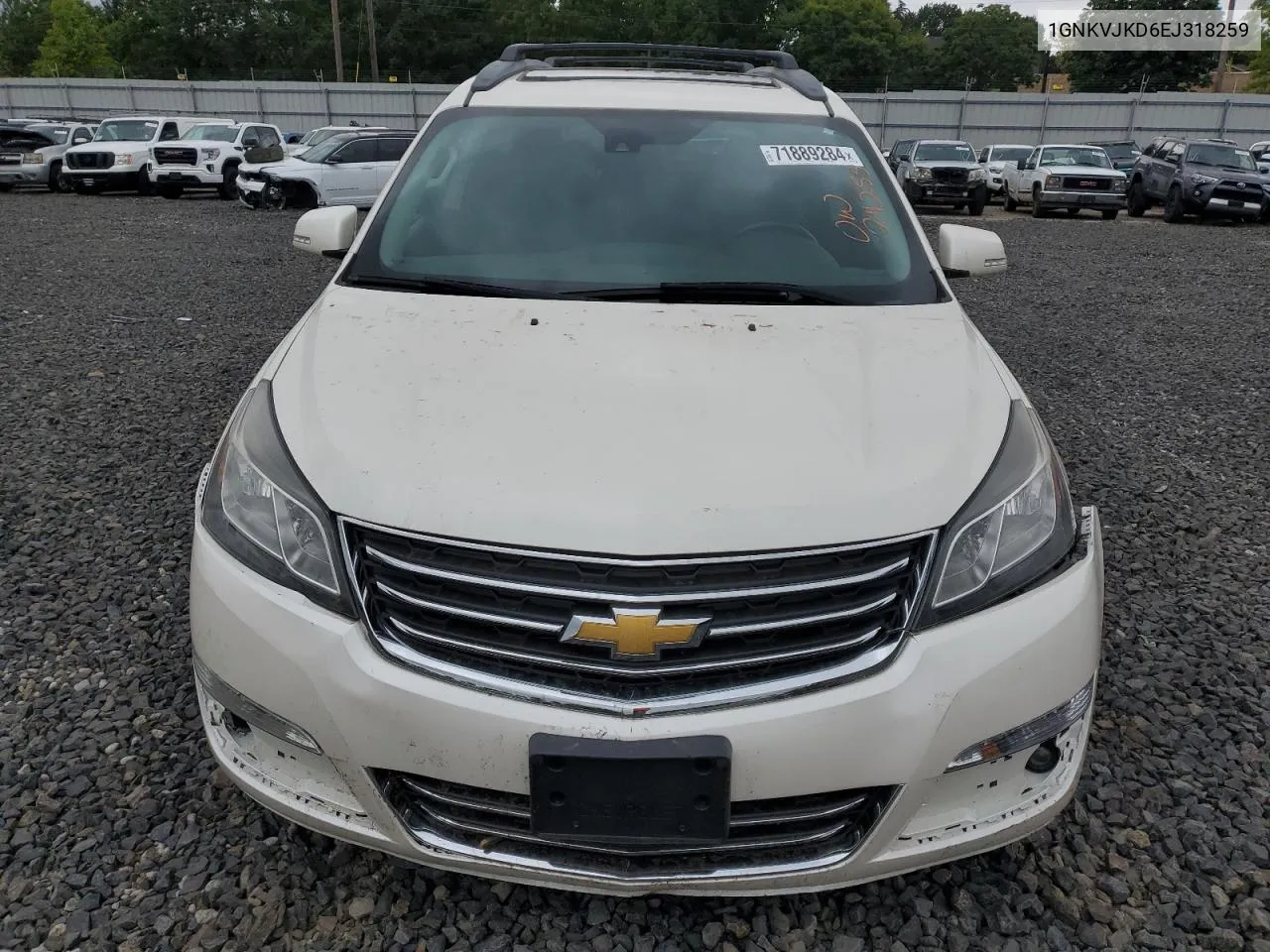 2014 Chevrolet Traverse Ltz VIN: 1GNKVJKD6EJ318259 Lot: 71889284