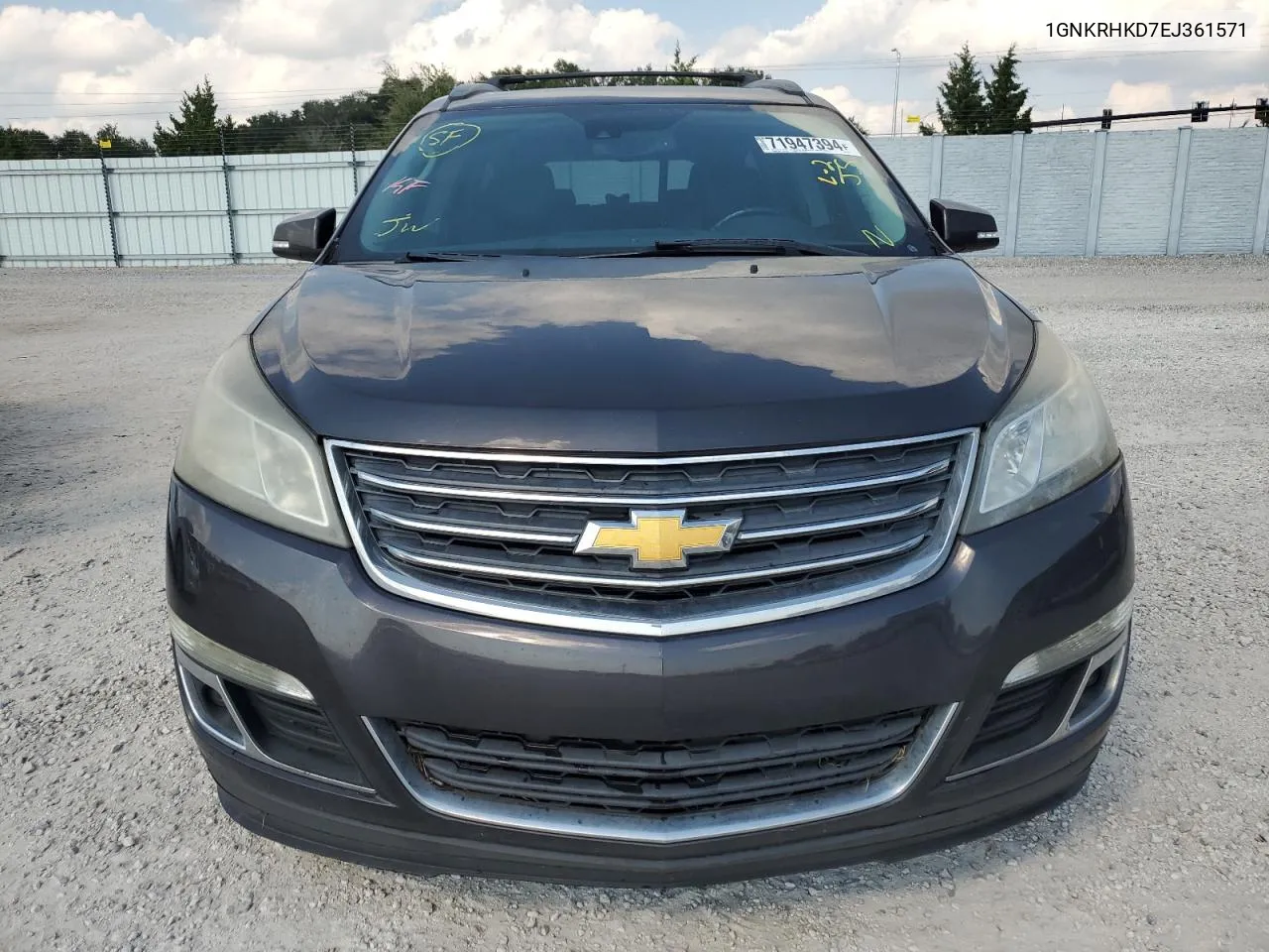 2014 Chevrolet Traverse Lt VIN: 1GNKRHKD7EJ361571 Lot: 71947394